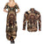 Native American Skull Couples Matching Summer Maxi Dress and Long Sleeve Button Shirts with Tribal Prints - Wonder Print Shop