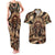 Native American Skull Couples Matching Tank Maxi Dress and Hawaiian Shirt with Tribal Prints - Wonder Print Shop