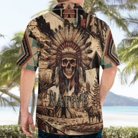 Native American Skull Hawaiian Shirt with Tribal Prints - Wonder Print Shop