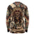 Native American Skull Long Sleeve Shirt with Tribal Prints - Wonder Print Shop