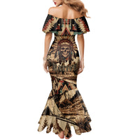 Native American Skull Mermaid Dress with Tribal Prints - Wonder Print Shop