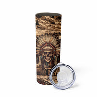 Native American Skull Skinny Tumbler with Tribal Prints - Wonder Print Shop