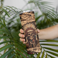 Native American Skull Skinny Tumbler with Tribal Prints - Wonder Print Shop