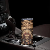 Native American Skull Skinny Tumbler with Tribal Prints - Wonder Print Shop