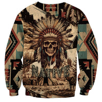 Native American Skull Sweatshirt with Tribal Prints - Wonder Print Shop