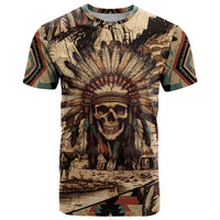 Native American Skull T Shirt with Tribal Prints - Wonder Print Shop