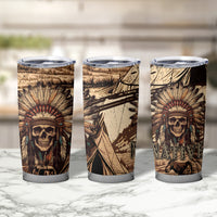 Native American Skull Tumbler Cup with Tribal Prints - Wonder Print Shop