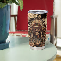 Native American Skull Tumbler Cup with Tribal Prints - Wonder Print Shop