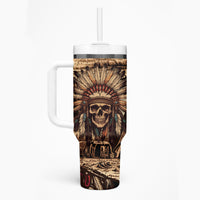 Native American Skull Tumbler With Handle with Tribal Prints - Wonder Print Shop