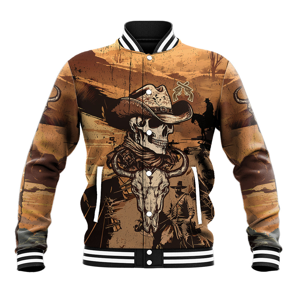 Skull Cowboy Baseball Jacket Rise Em Cowboy - Wonder Print Shop