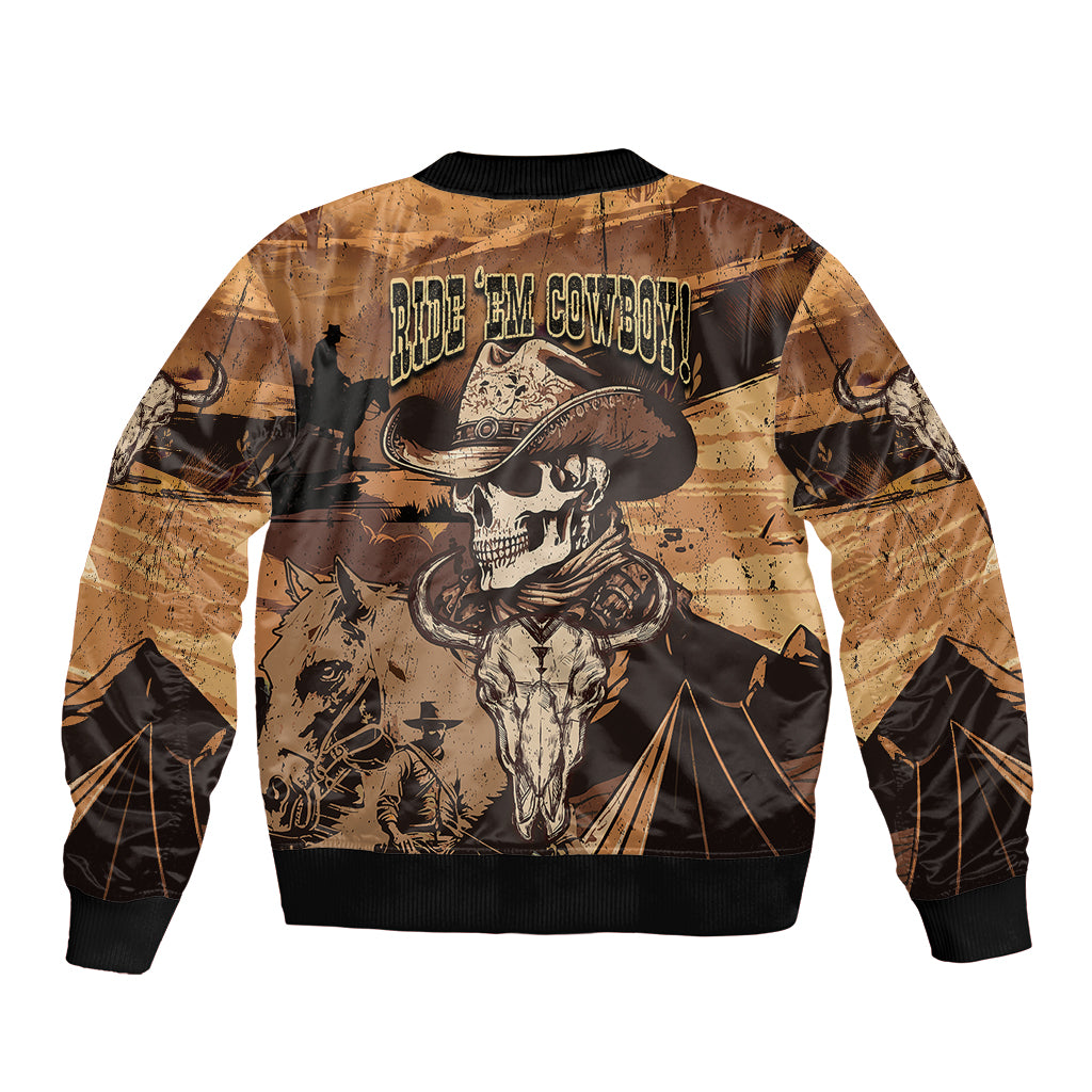 Skull Cowboy Bomber Jacket Rise Em Cowboy - Wonder Print Shop