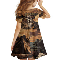 Skull Cowboy Kid Short Sleeve Dress Rise Em Cowboy - Wonder Print Shop