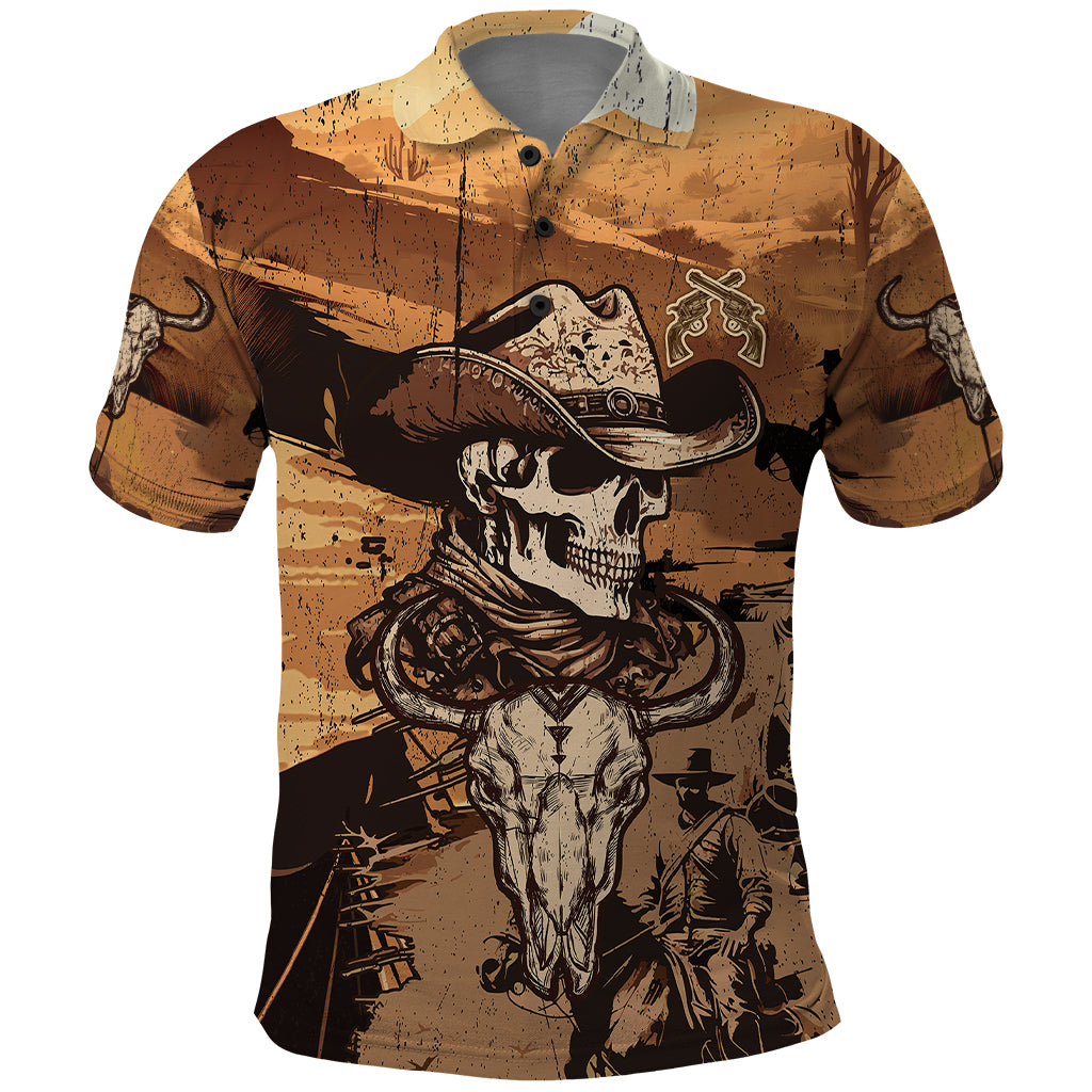 Skull Cowboy Polo Shirt Rise Em Cowboy - Wonder Print Shop
