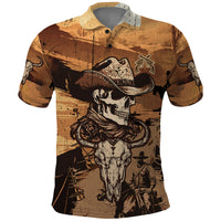 Skull Cowboy Polo Shirt Rise Em Cowboy - Wonder Print Shop