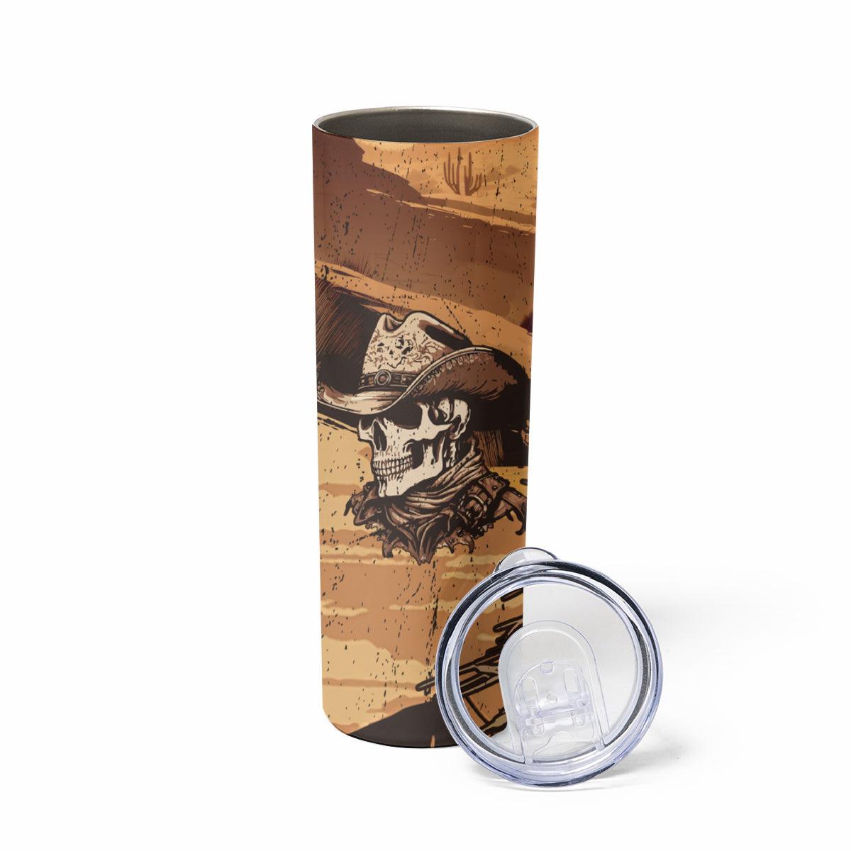 Skull Cowboy Skinny Tumbler Rise Em Cowboy - Wonder Print Shop