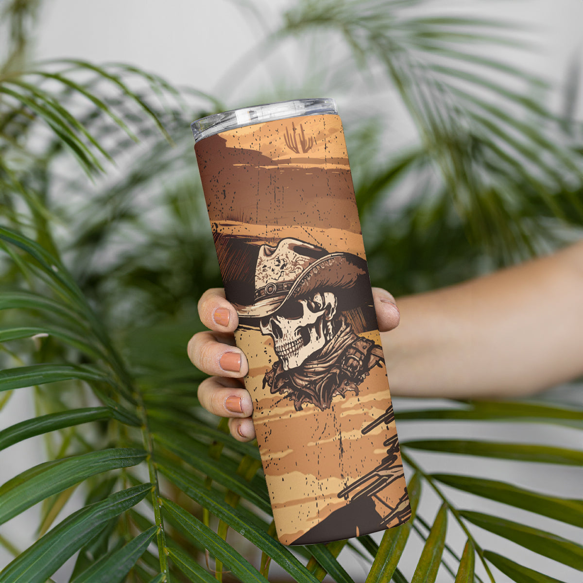 Skull Cowboy Skinny Tumbler Rise Em Cowboy - Wonder Print Shop
