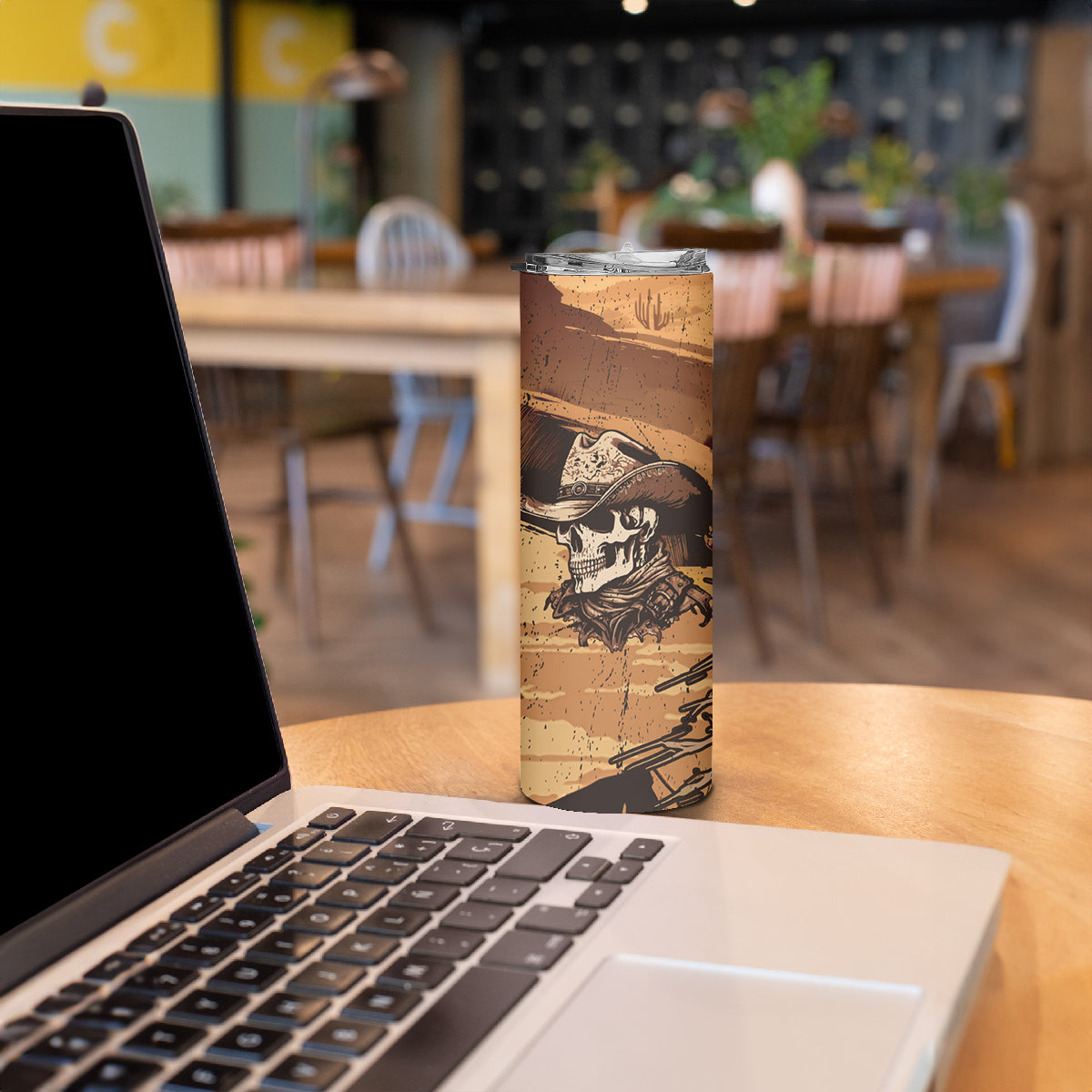 Skull Cowboy Skinny Tumbler Rise Em Cowboy - Wonder Print Shop