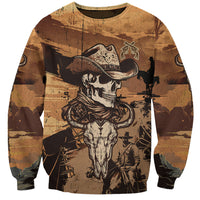 Skull Cowboy Sweatshirt Rise Em Cowboy - Wonder Print Shop