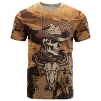 Skull Cowboy T Shirt Rise Em Cowboy - Wonder Print Shop