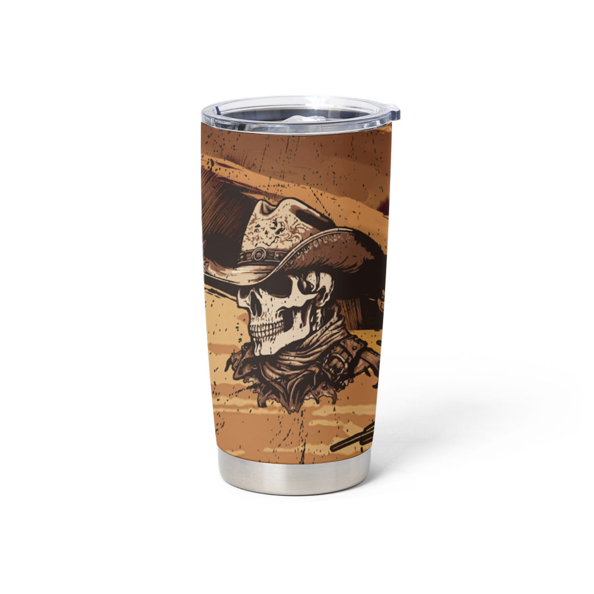Skull Cowboy Tumbler Cup Rise Em Cowboy - Wonder Print Shop