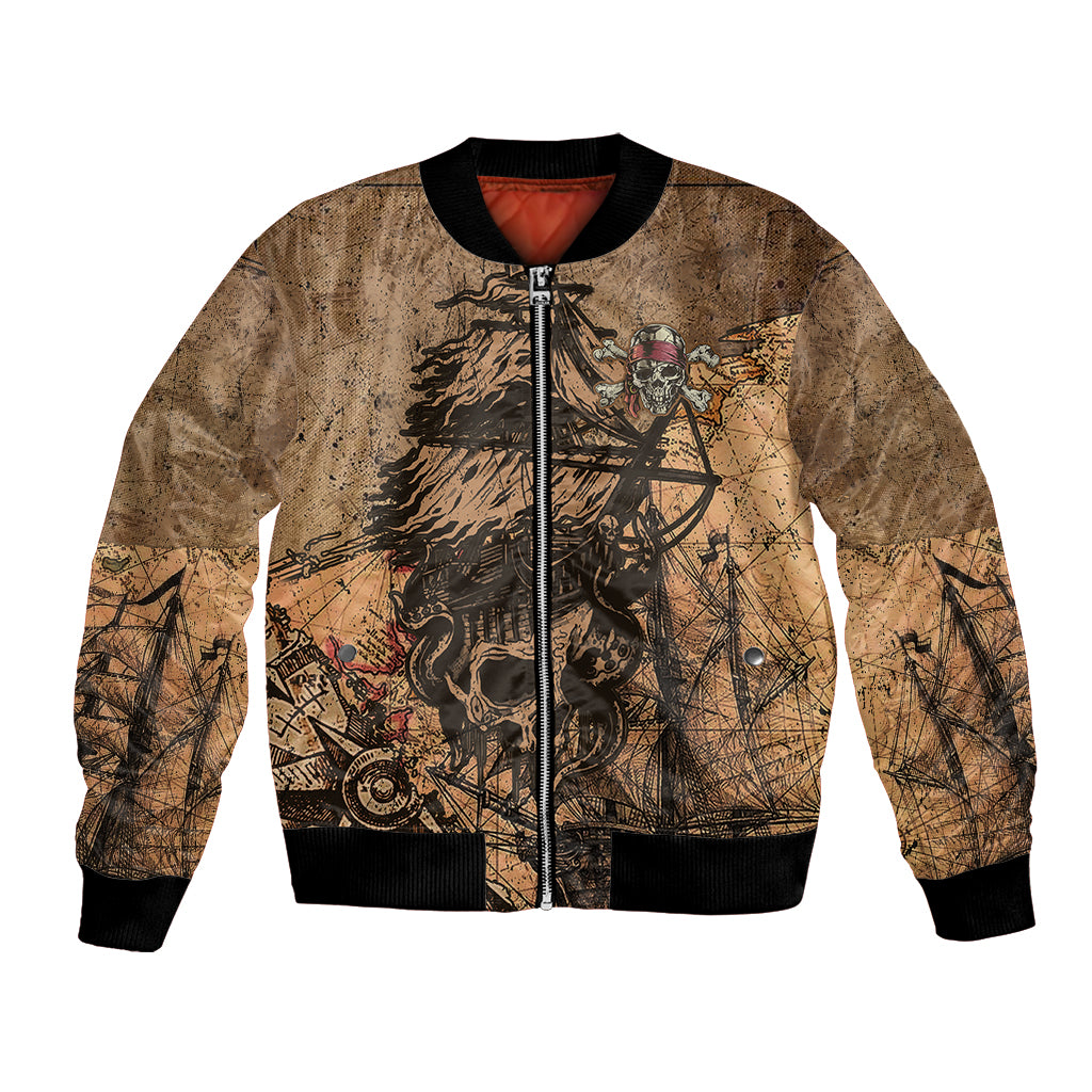 Skull Pirate Bomber Jacket Revenge Vintage Style Art - Wonder Print Shop