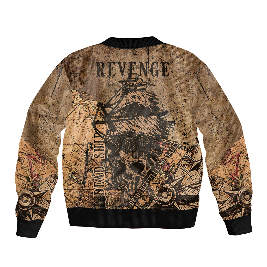 Skull Pirate Bomber Jacket Revenge Vintage Style Art - Wonder Print Shop