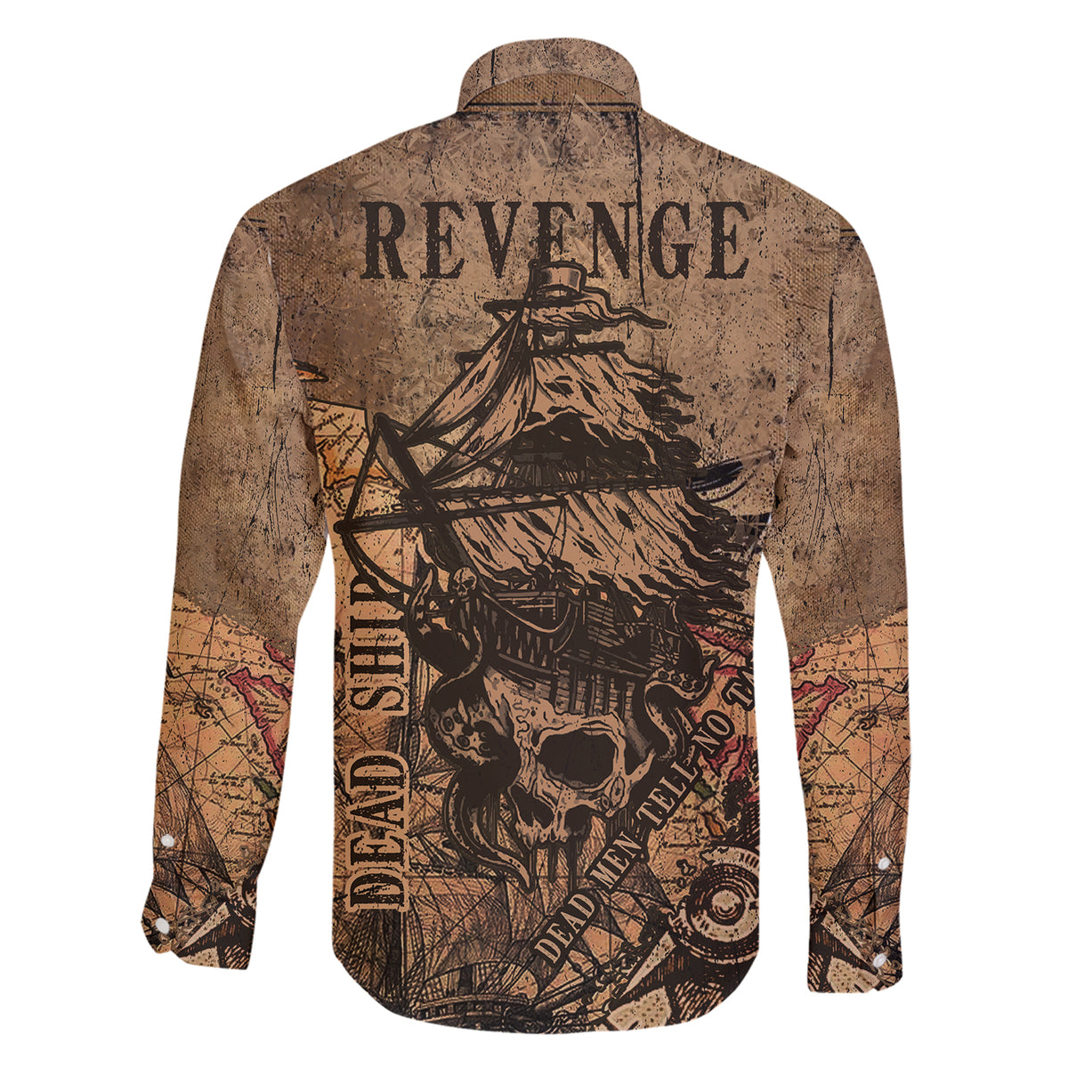 Skull Pirate Family Matching Short Sleeve Bodycon Dress and Hawaiian Shirt Revenge Vintage Style Art - Wonder Print Shop