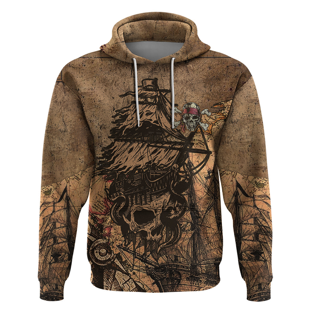 Skull Pirate Hoodie Revenge Vintage Style Art - Wonder Print Shop