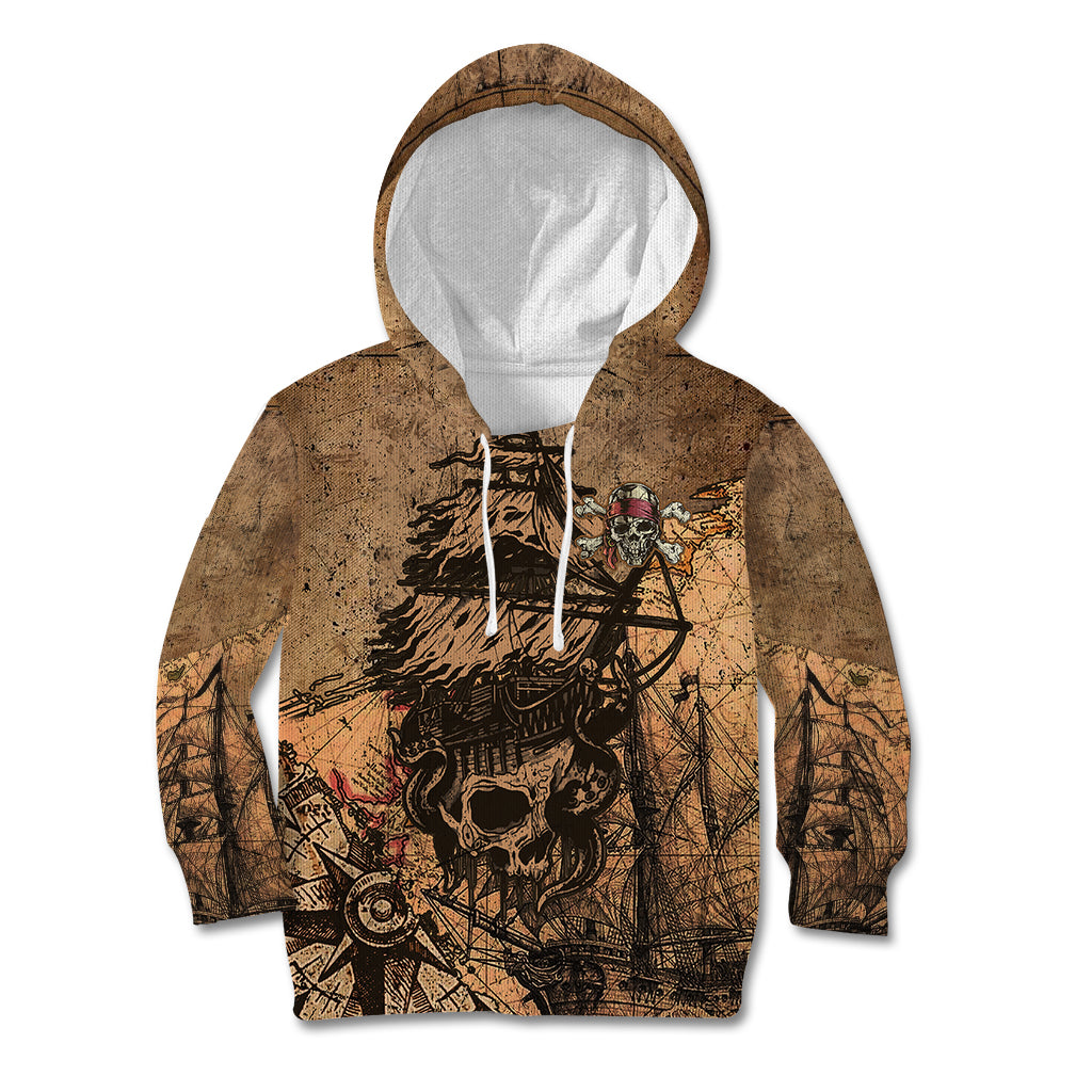 Skull Pirate Kid Hoodie Revenge Vintage Style Art - Wonder Print Shop