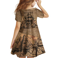 Skull Pirate Kid Short Sleeve Dress Revenge Vintage Style Art - Wonder Print Shop