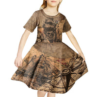Skull Pirate Kid Short Sleeve Dress Revenge Vintage Style Art - Wonder Print Shop