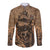 Skull Pirate Long Sleeve Button Shirt Revenge Vintage Style Art - Wonder Print Shop