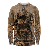 Skull Pirate Long Sleeve Shirt Revenge Vintage Style Art - Wonder Print Shop