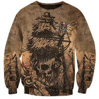 Skull Pirate Sweatshirt Revenge Vintage Style Art - Wonder Print Shop