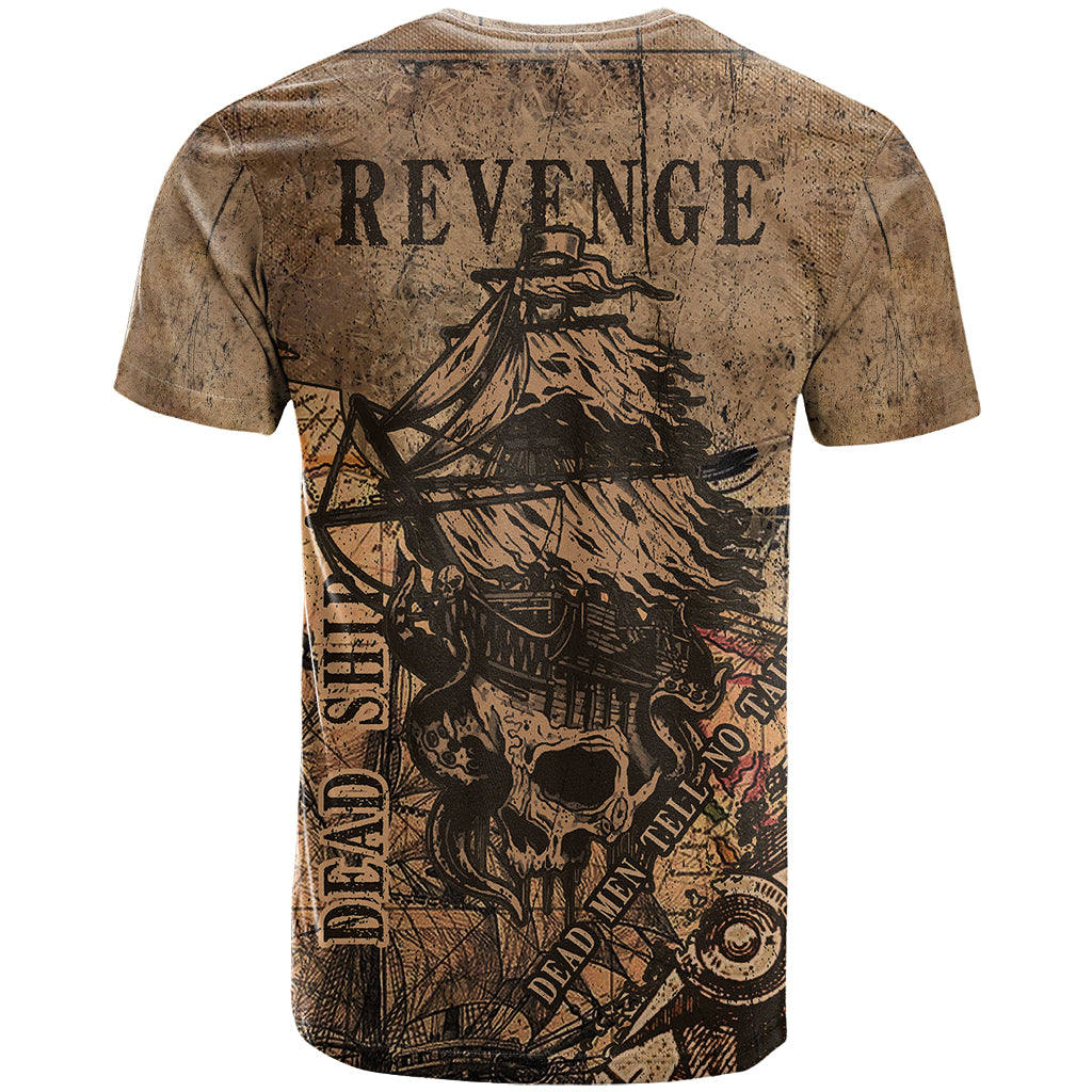 Skull Pirate T Shirt Revenge Vintage Style Art - Wonder Print Shop