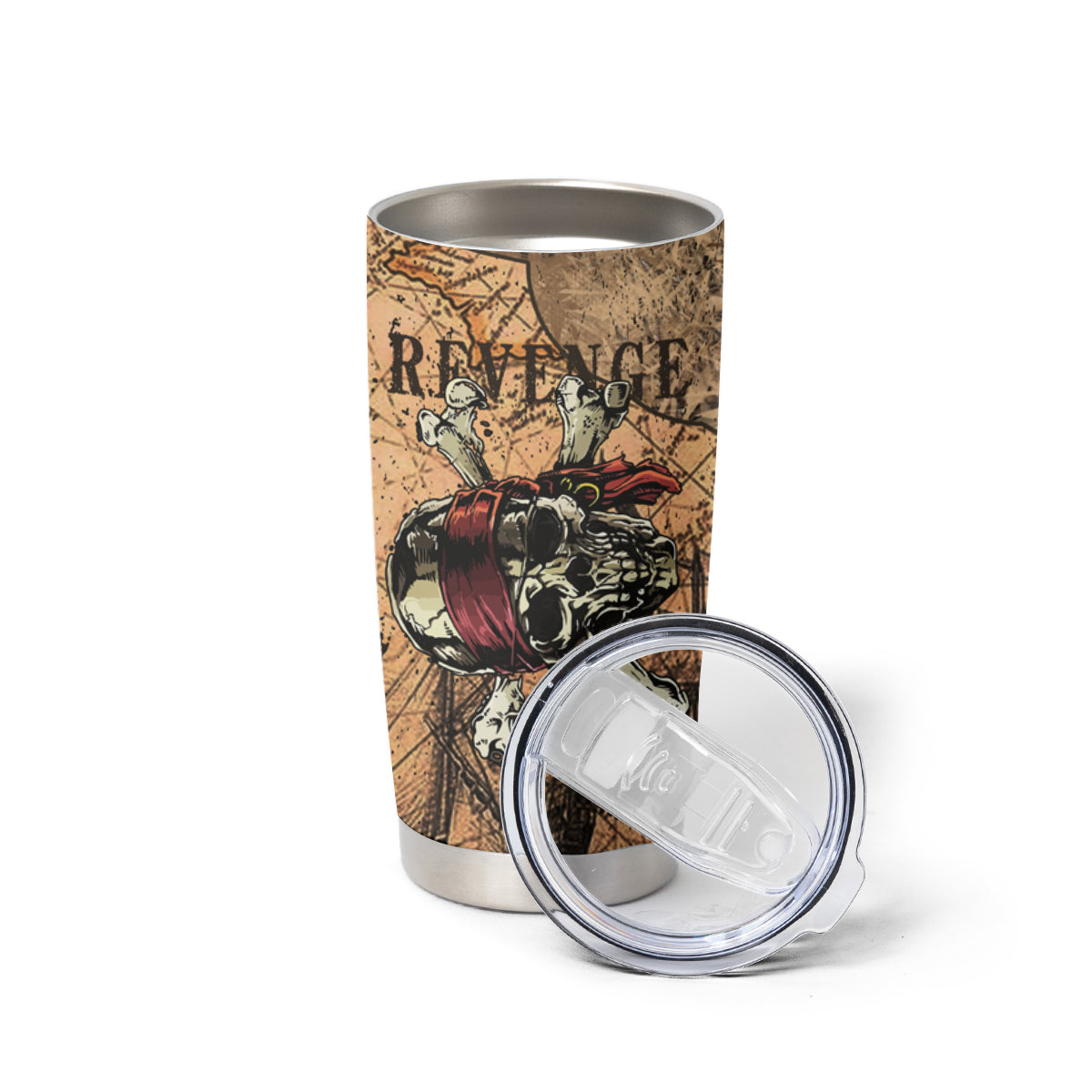Skull Pirate Tumbler Cup Revenge Vintage Style Art - Wonder Print Shop