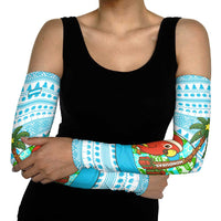 Honduras Christmas Arm Sleeves with Santa Parrot Palm Tree and Tropical Gift Pattern Design - Wonder Print Shop