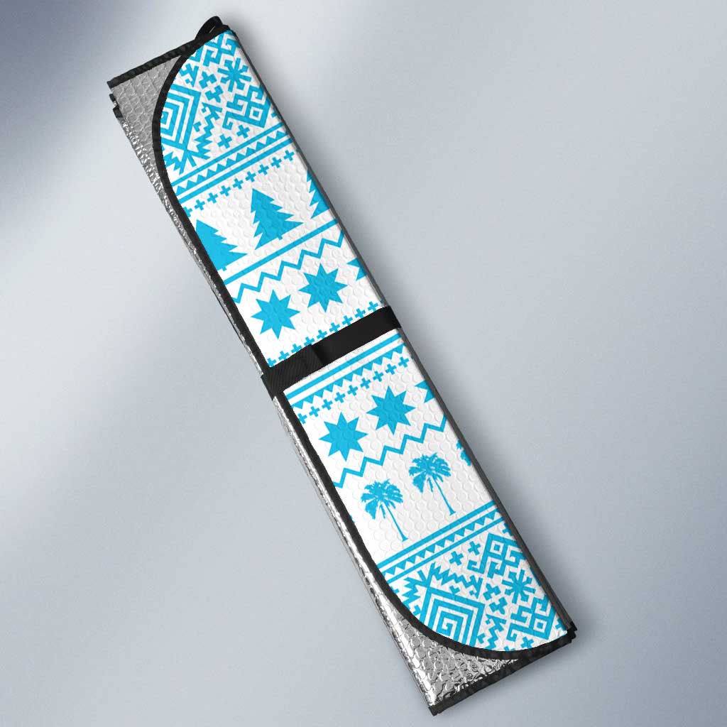 Honduras Christmas Auto Sun Shade with Santa Parrot Palm Tree and Tropical Gift Pattern Design - Wonder Print Shop