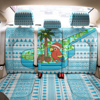 Honduras Christmas Back Car Seat Cover with Santa Parrot Palm Tree and Tropical Gift Pattern Design - Wonder Print Shop