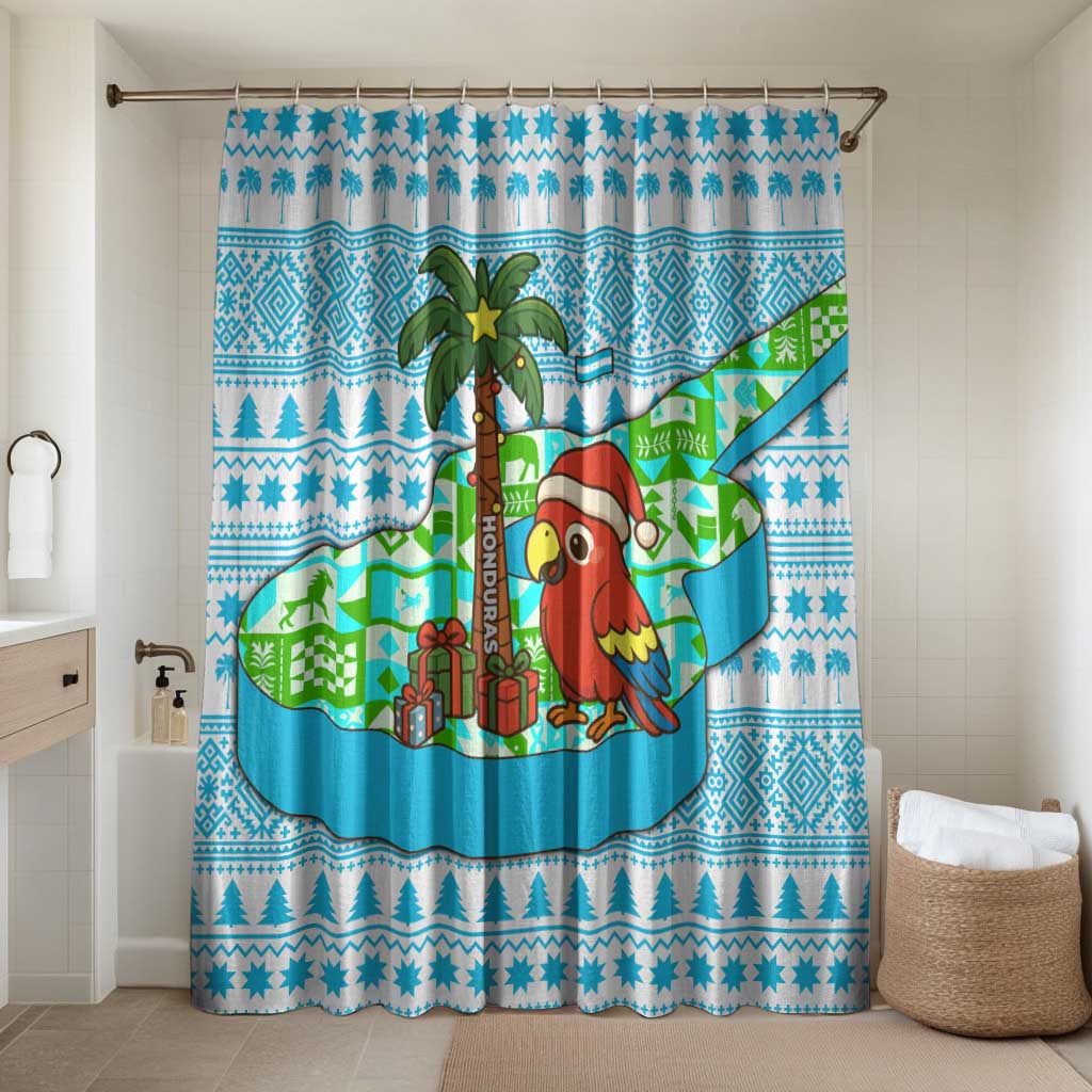 Honduras Christmas Bathroom Set with Santa Parrot Palm Tree and Tropical Gift Pattern Design - Wonder Print Shop
