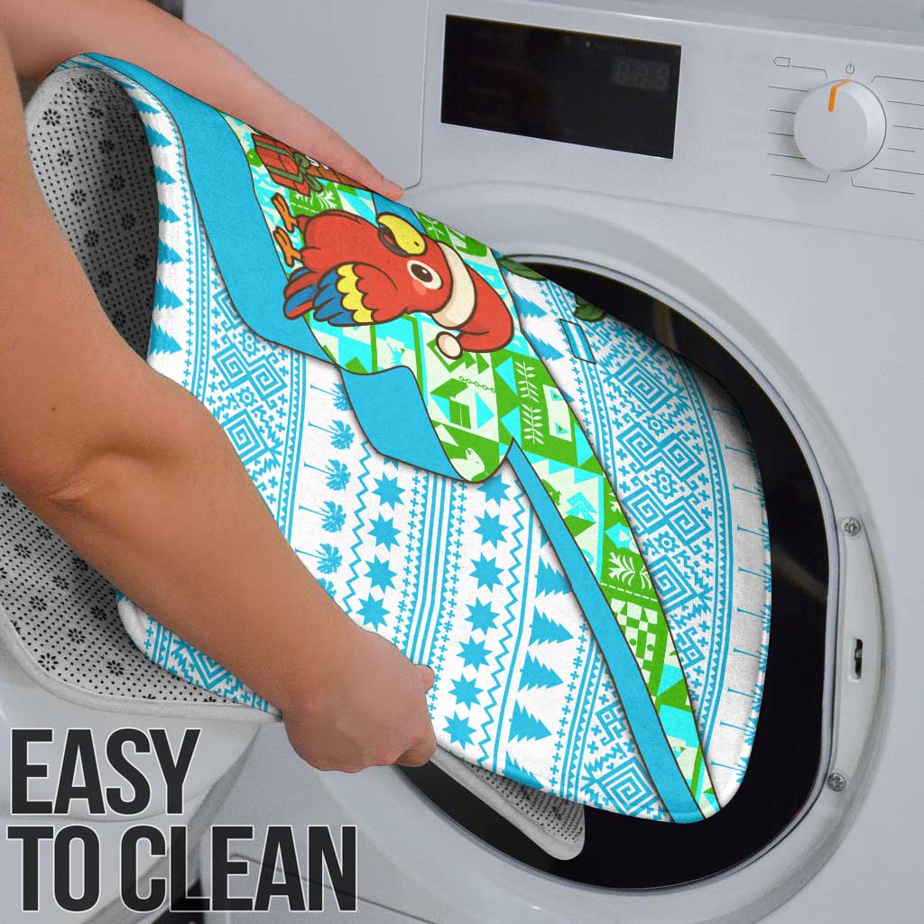 Honduras Christmas Bathroom Set with Santa Parrot Palm Tree and Tropical Gift Pattern Design - Wonder Print Shop