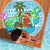 Honduras Christmas Beach Blanket with Santa Parrot Palm Tree and Tropical Gift Pattern Design - Wonder Print Shop