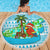 Honduras Christmas Beach Blanket with Santa Parrot Palm Tree and Tropical Gift Pattern Design - Wonder Print Shop