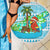 Honduras Christmas Beach Blanket with Santa Parrot Palm Tree and Tropical Gift Pattern Design - Wonder Print Shop