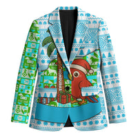 Honduras Christmas Blazer with Santa Parrot Palm Tree and Tropical Gift Pattern Design - Wonder Print Shop