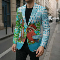 Honduras Christmas Blazer with Santa Parrot Palm Tree and Tropical Gift Pattern Design - Wonder Print Shop