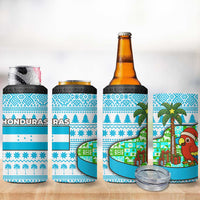 Honduras Christmas 4 in 1 Can Cooler Tumbler with Santa Parrot Palm Tree and Tropical Gift Pattern Design - Wonder Print Shop