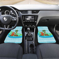 Honduras Christmas Car Mats with Santa Parrot Palm Tree and Tropical Gift Pattern Design - Wonder Print Shop