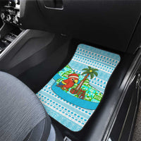 Honduras Christmas Car Mats with Santa Parrot Palm Tree and Tropical Gift Pattern Design - Wonder Print Shop