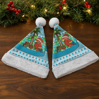 Honduras Christmas Santa Hat with Santa Parrot Palm Tree and Tropical Gift Pattern Design - Wonder Print Shop